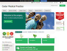 Tablet Screenshot of cedarmedicalpractice.co.uk